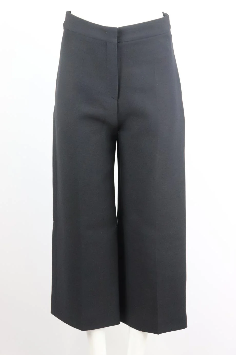 FENDI CROPPED WOOL AND SILK BLEND WIDE LEG PANTS IT 38 UK 6 - Image 2