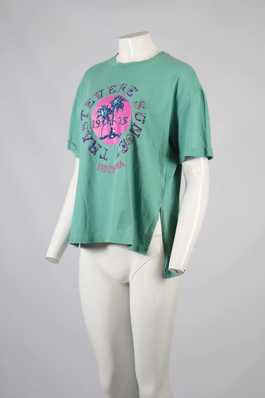 FENDI EMBELLISHED T-SHIRT MEDIUM - Image 3