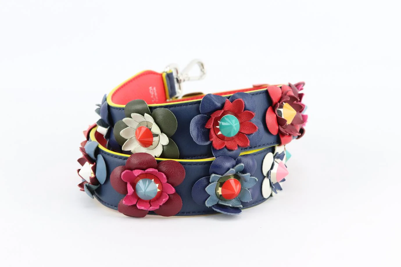 FENDI FLORAL APPLIQUÉD LEATHER BAG STRAP - Image 2