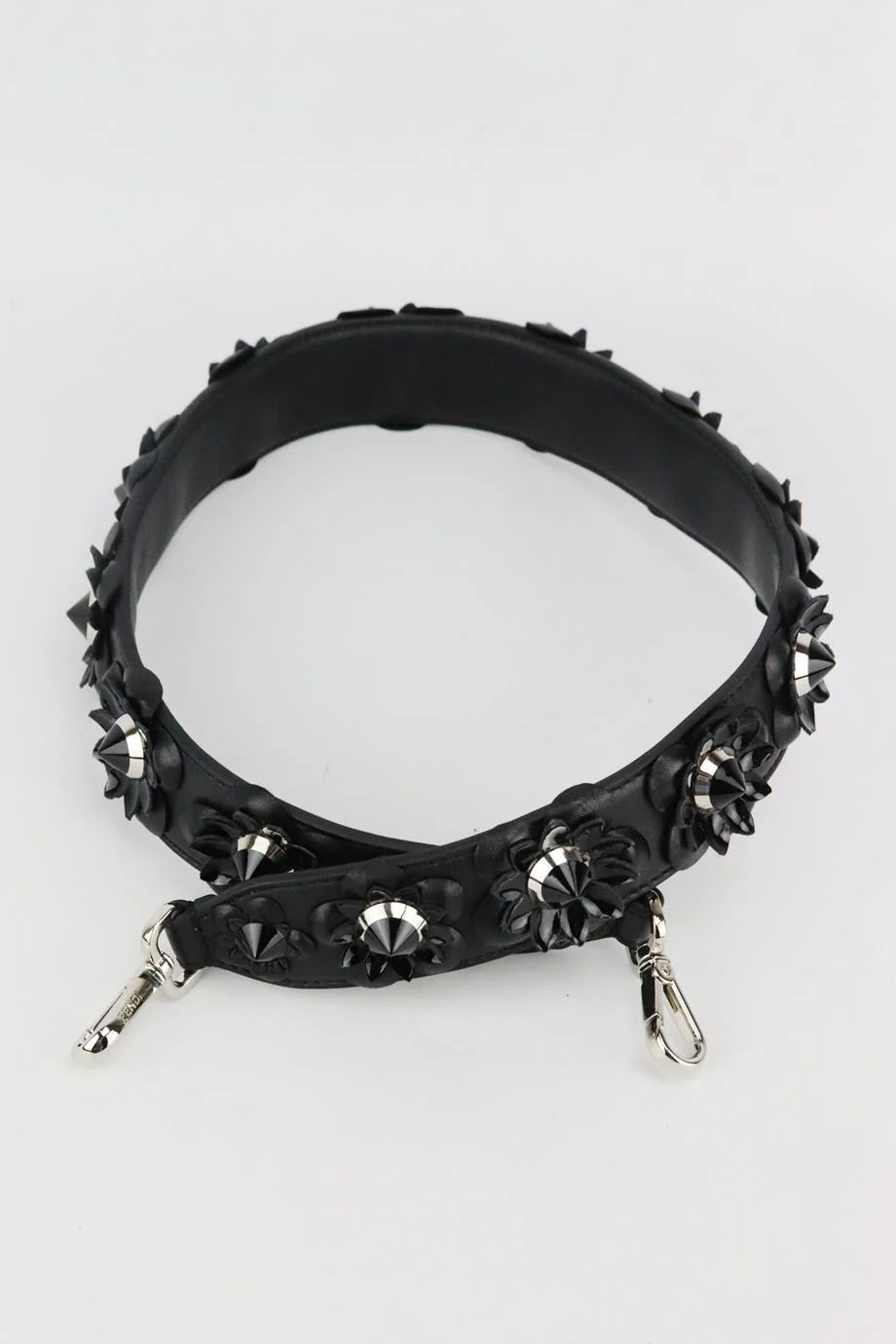 FENDI FLORAL APPLIQUÉD LEATHER BAG STRAP - Image 4