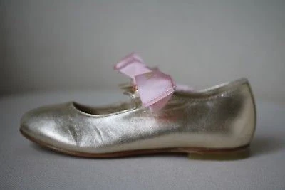 FENDI GIRLS GOLD LEATHER SHOES EU 24 UK 7 - Image 2