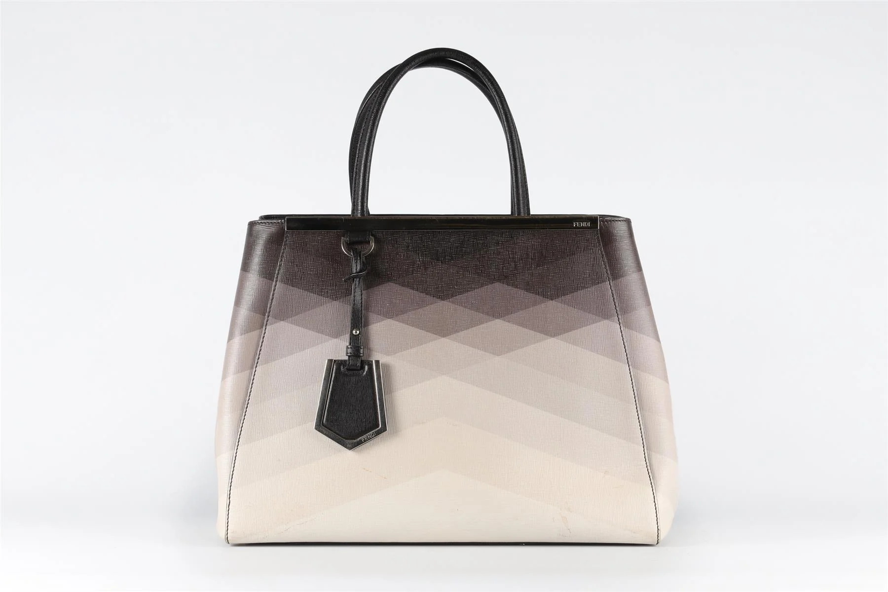 FENDI GREY 2JOURS MEDIUM LEATHER TOTE BAG - Image 2