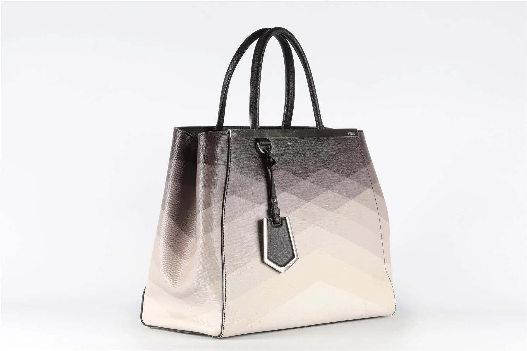 FENDI GREY 2JOURS MEDIUM LEATHER TOTE BAG - Image 3