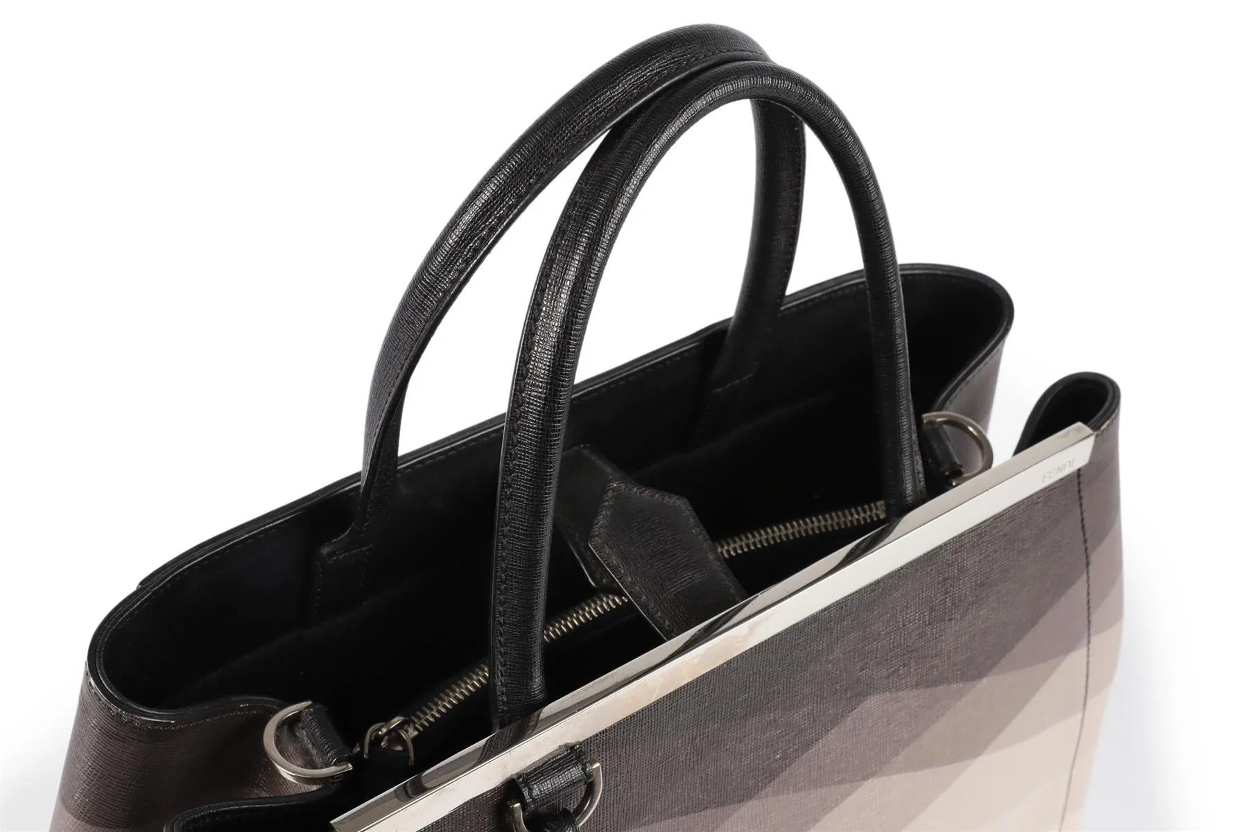 FENDI GREY 2JOURS MEDIUM LEATHER TOTE BAG - Image 8