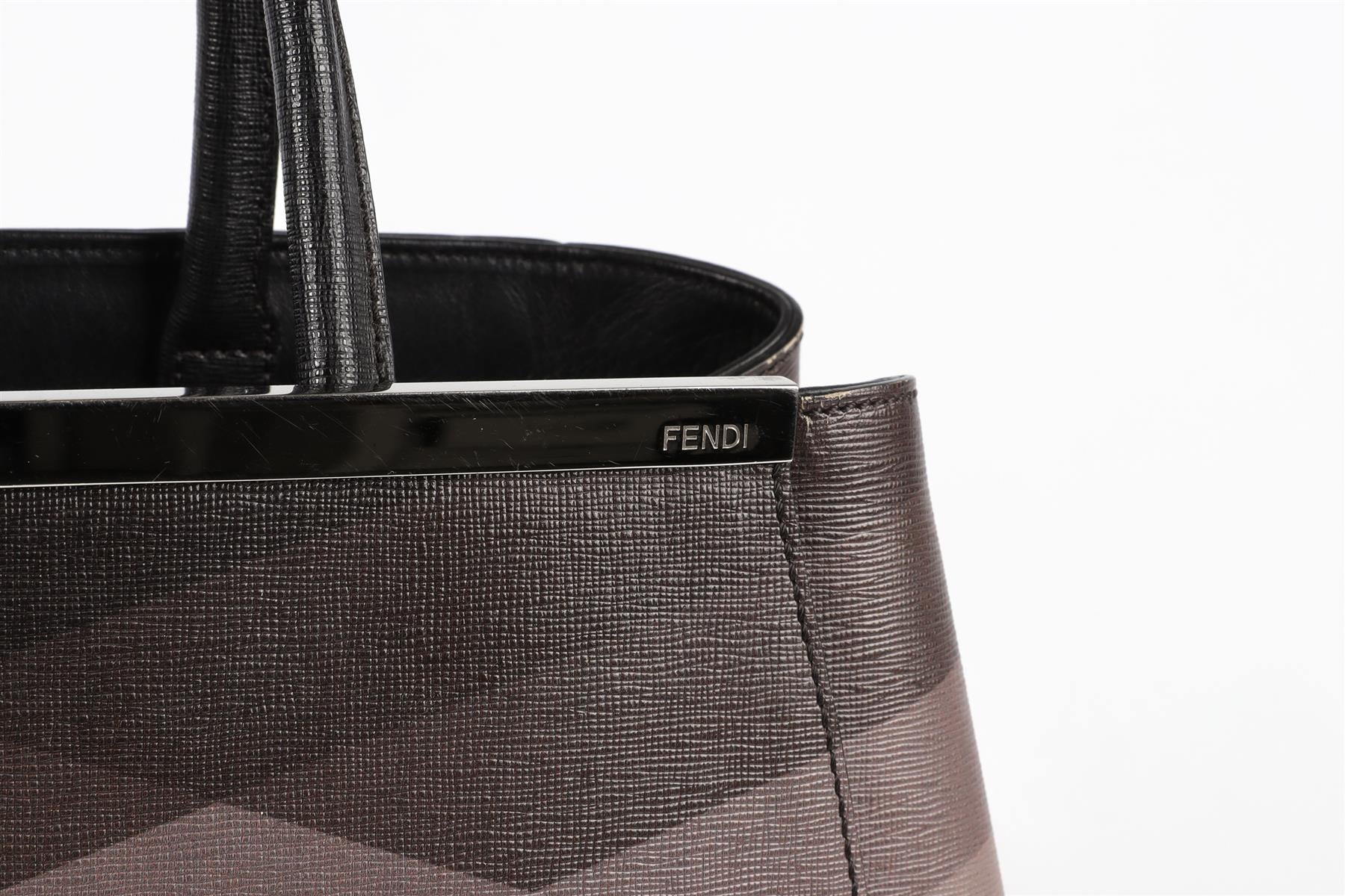 FENDI GREY 2JOURS MEDIUM LEATHER TOTE BAG - Image 9