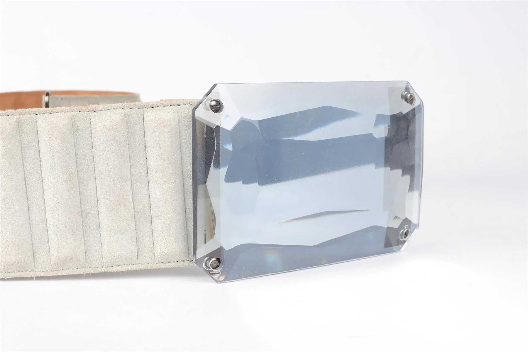 FENDI GREY SUEDE WAIST BELT - Image 7