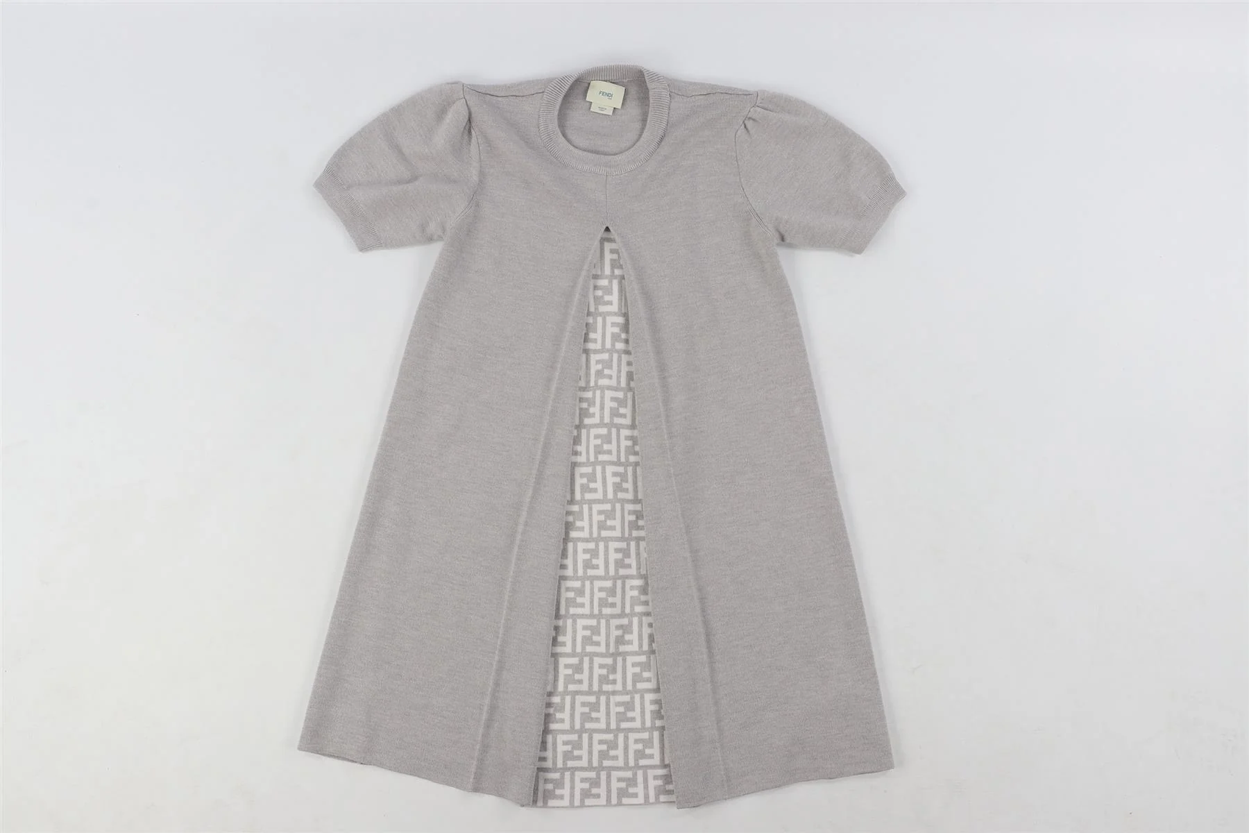 FENDI GREY WOOL MINI DRESS 12 YEARS - Image 2