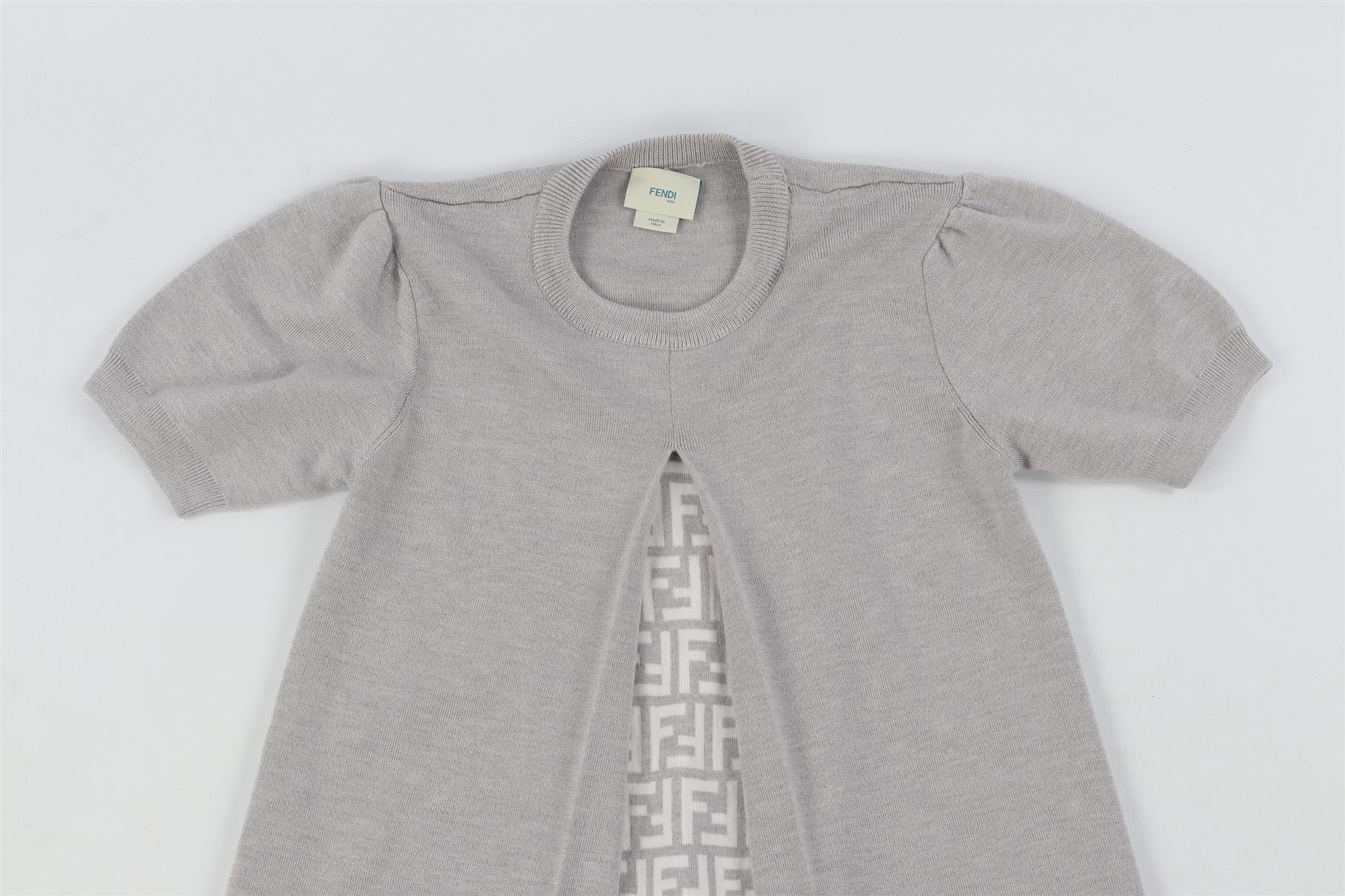 FENDI GREY WOOL MINI DRESS 12 YEARS - Image 3
