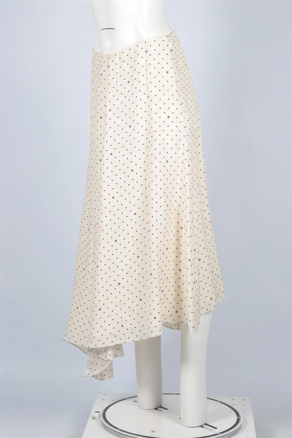 FENDI IVORY FF SILK MIDI SKIRT IT 44 UK 12 - Image 3