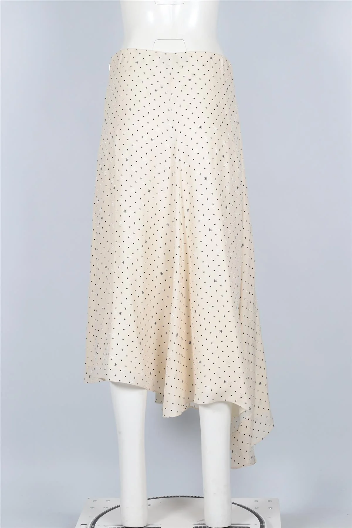 FENDI IVORY FF SILK MIDI SKIRT IT 44 UK 12 - Image 4