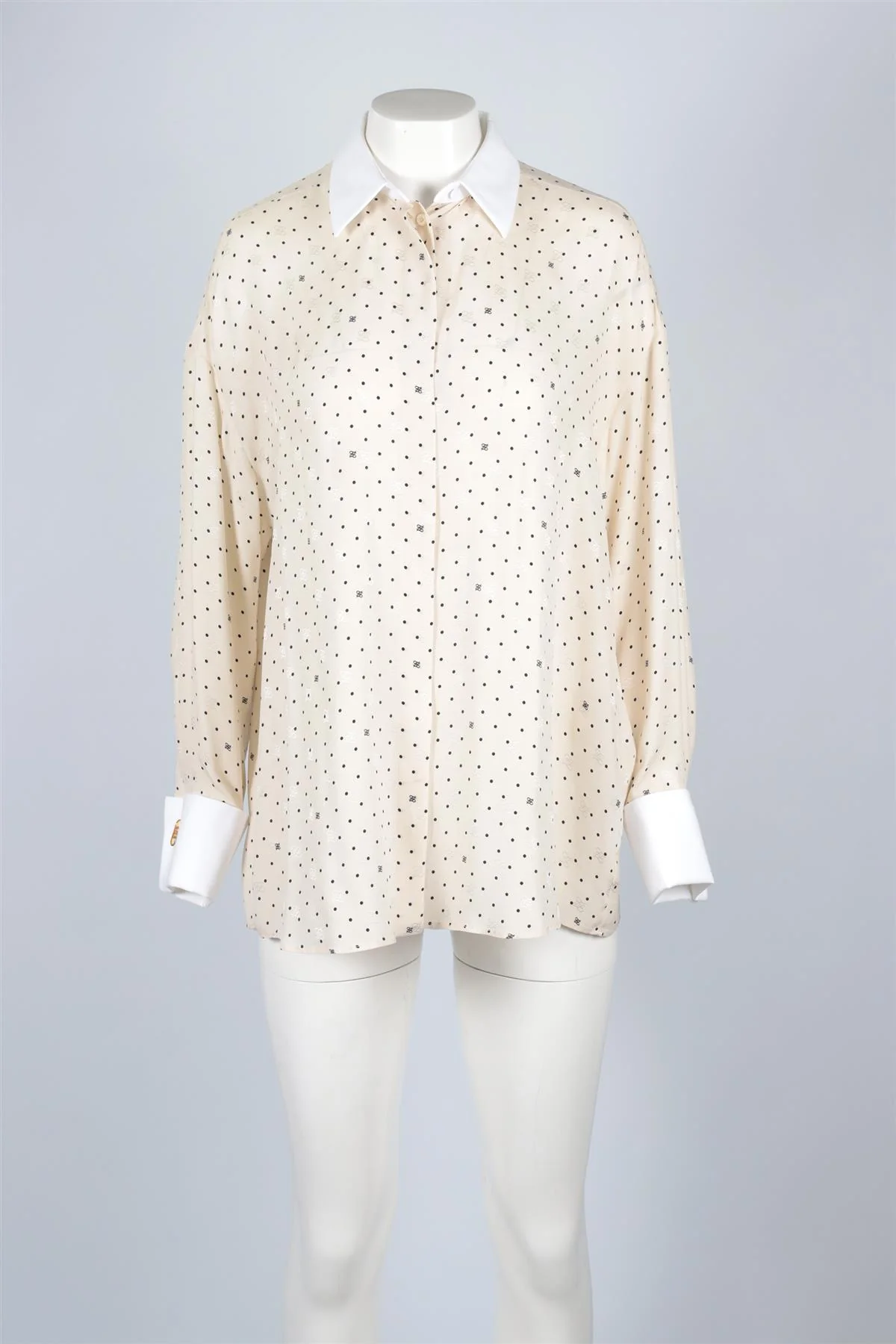 FENDI IVORY FF SILK SHIRT IT 40 UK 8 - Image 2