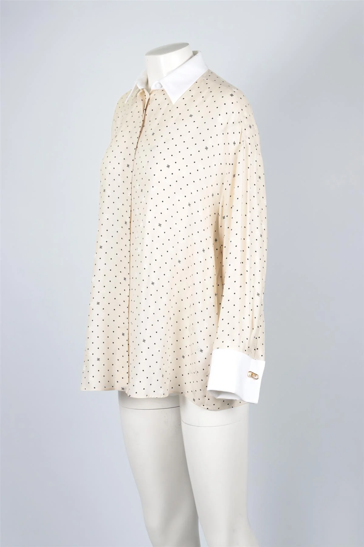 FENDI IVORY FF SILK SHIRT IT 40 UK 8 - Image 3