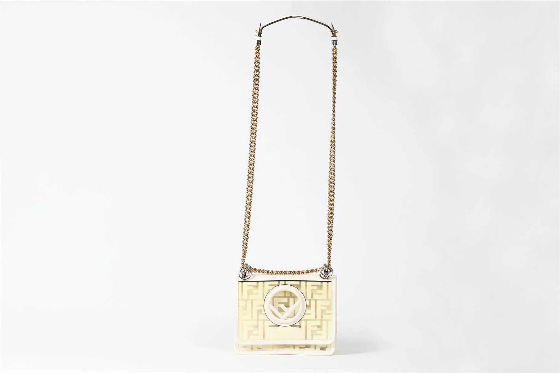 FENDI KAN I SMALL FF PVC AND LEATHER SHOULDER BAG - Image 2