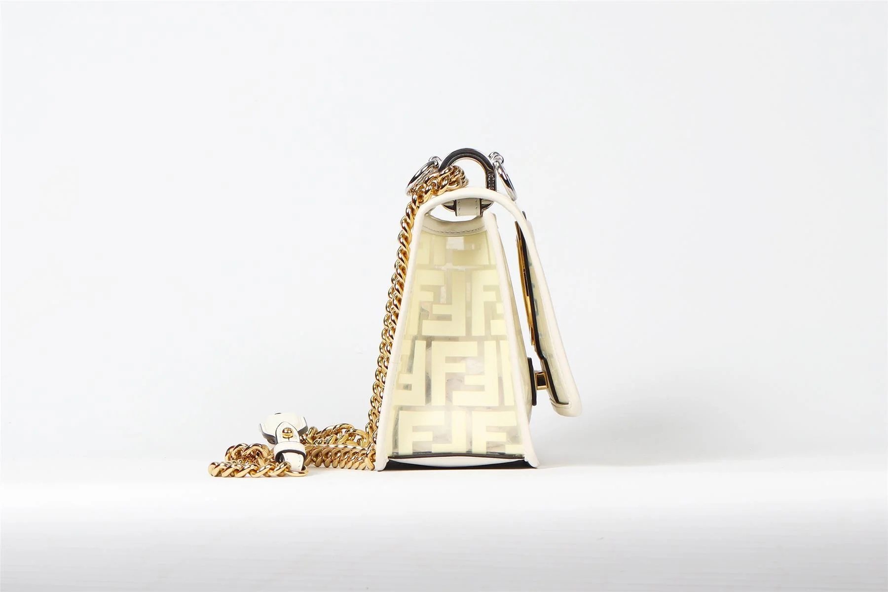 FENDI KAN I SMALL FF PVC AND LEATHER SHOULDER BAG - Image 4