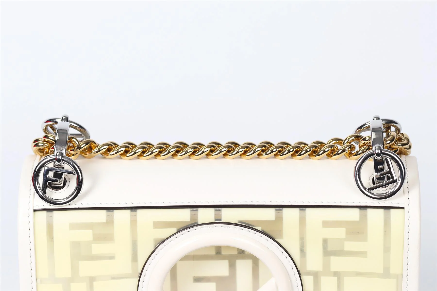 FENDI KAN I SMALL FF PVC AND LEATHER SHOULDER BAG - Image 8