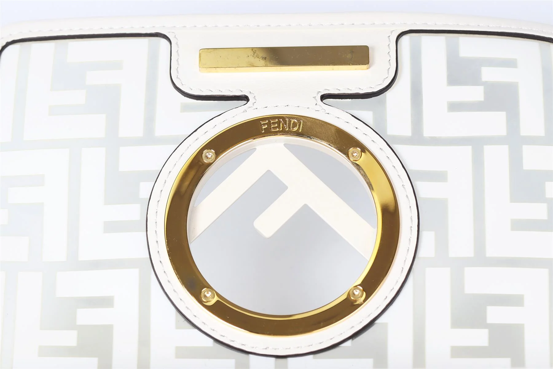 FENDI KAN I SMALL FF PVC AND LEATHER SHOULDER BAG - Image 9