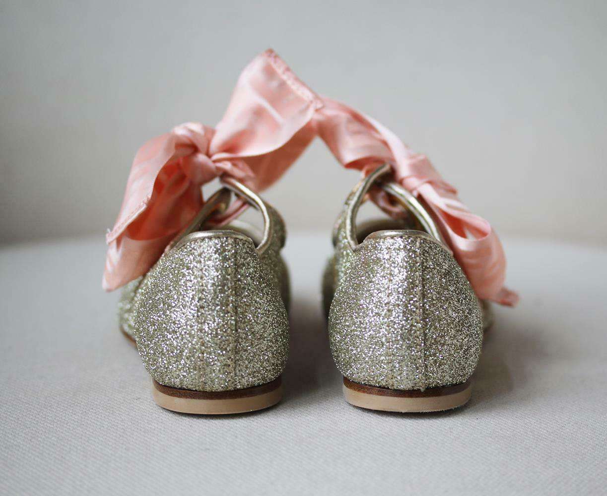 FENDI KIDS GIRLS LEATHER GLITTER SHOES EU 30 UK 11.5/12 - Image 4