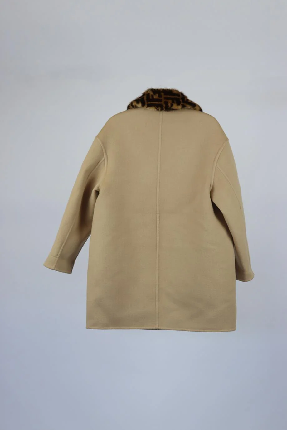 FENDI KIDS GIRLS MINK FUR TRIMMED WOOL COAT 8 YEARS - Image 3