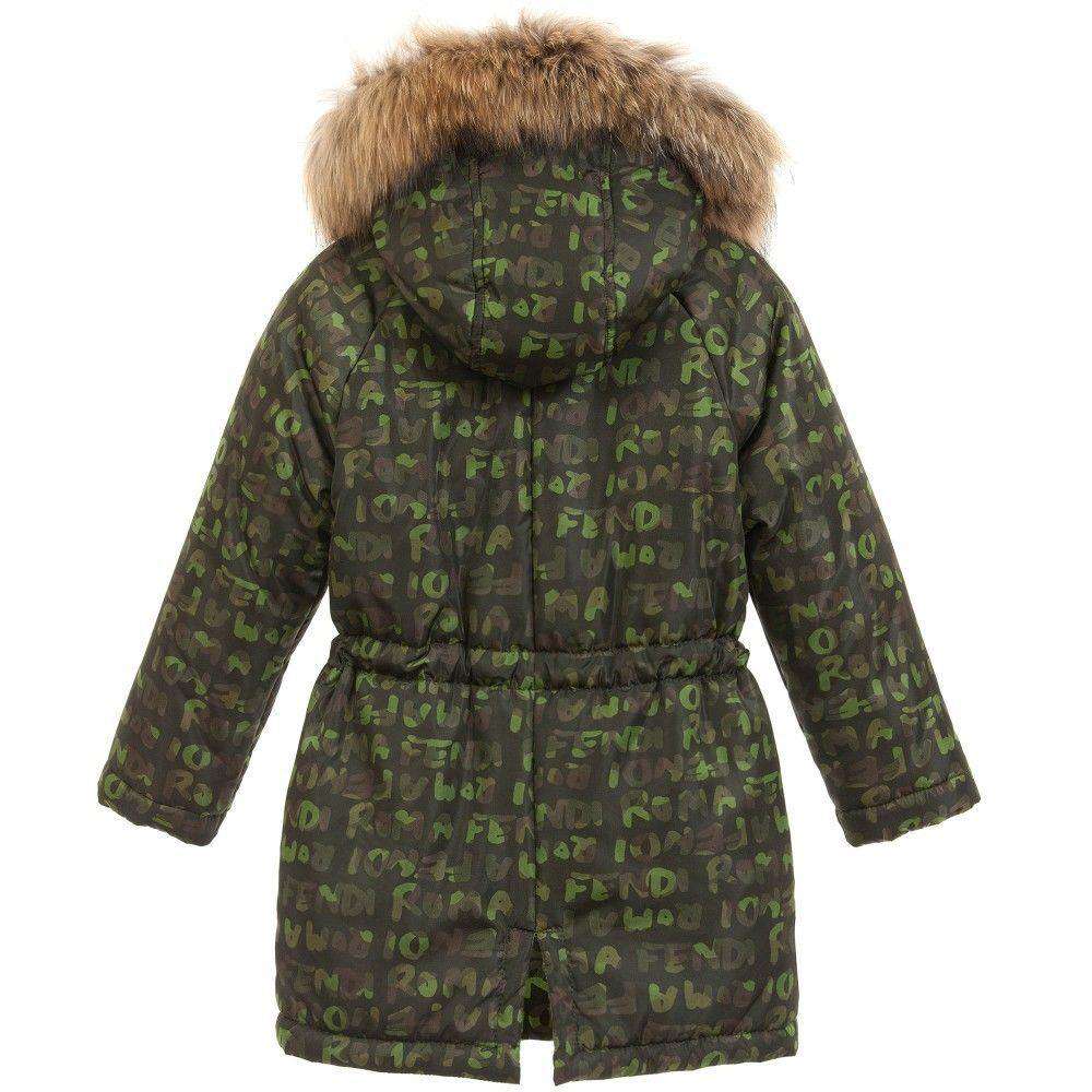 FENDI KIDS PADDED ROMA COAT WITH FUR TRIM 3 YEARS - Image 7