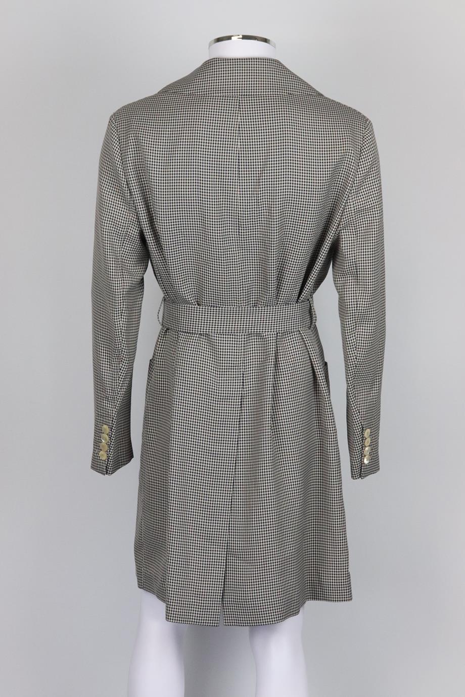FENDI MEN'S BELTED HOUNDSTOOTH WOVEN COAT IT 50 UK/US CHEST 40 - Image 3