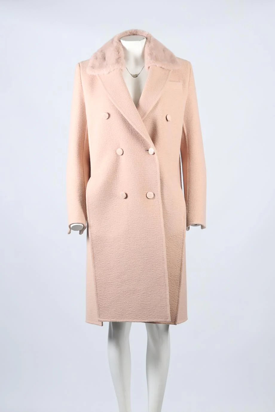 FENDI MINK FUR AND CAMEL HAIR COAT IT 36 UK 4 - Image 2