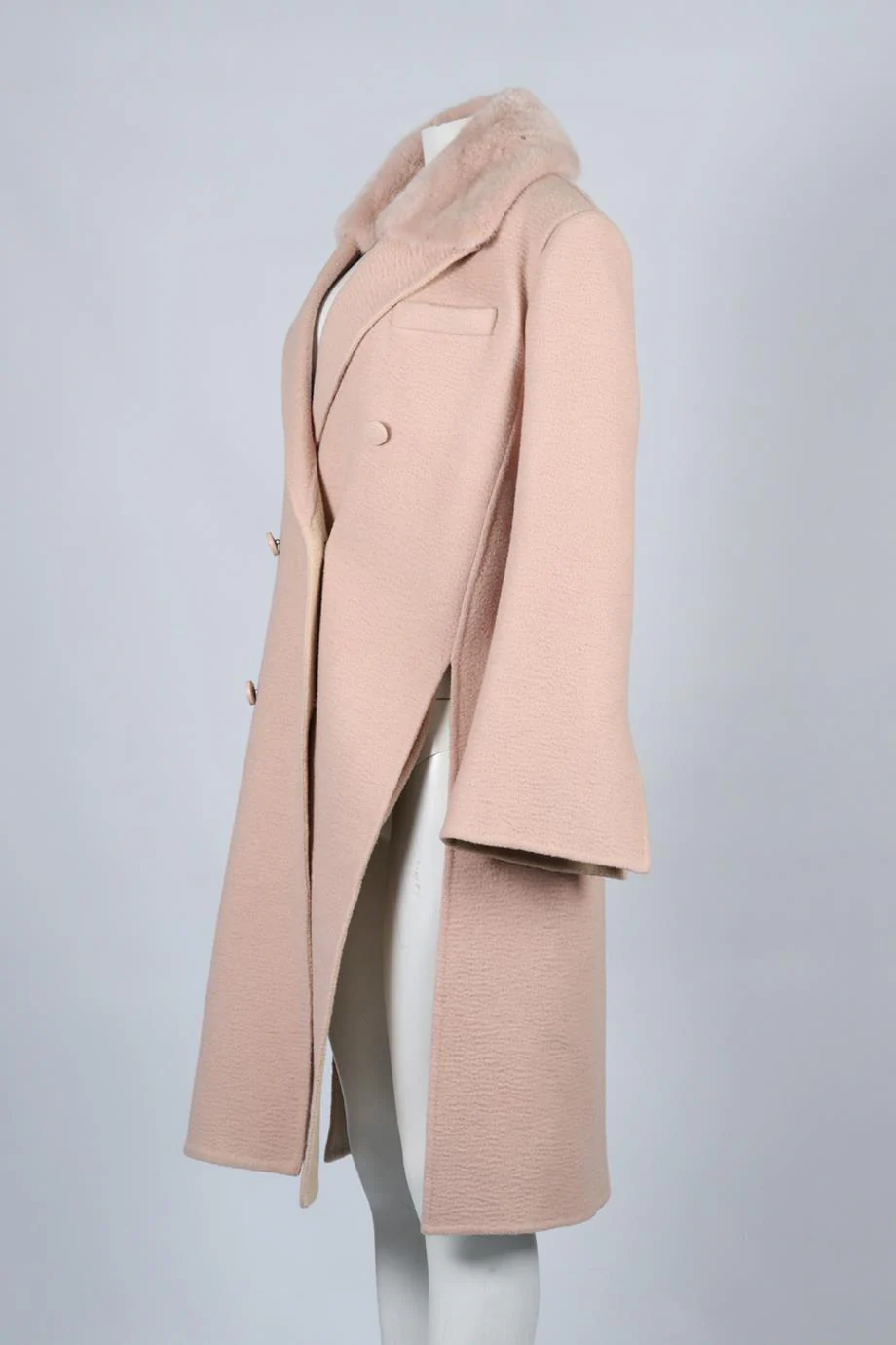 FENDI MINK FUR AND CAMEL HAIR COAT IT 44 UK 12 - Image 3