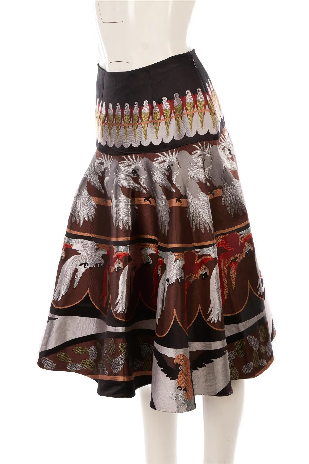 FENDI MULTI SILK MAXI SKIRT IT 40 - Image 3