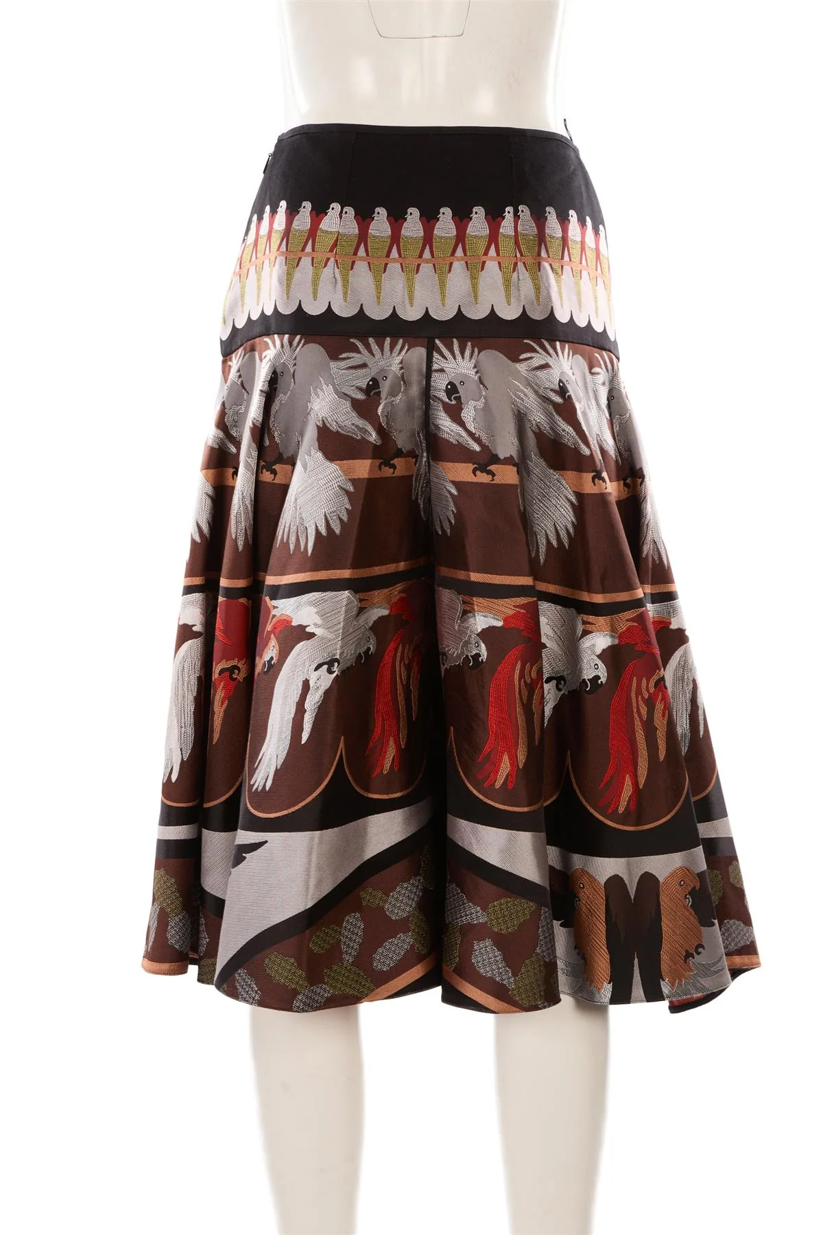 FENDI MULTI SILK MAXI SKIRT IT 40 - Image 4