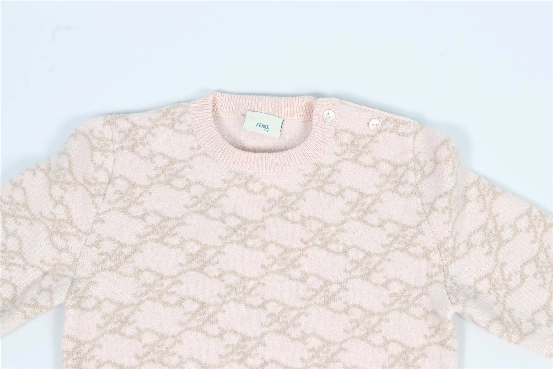 FENDI PINK KIDS GIRLS FF WOOL SWEATER 24 MONTHS - Image 3