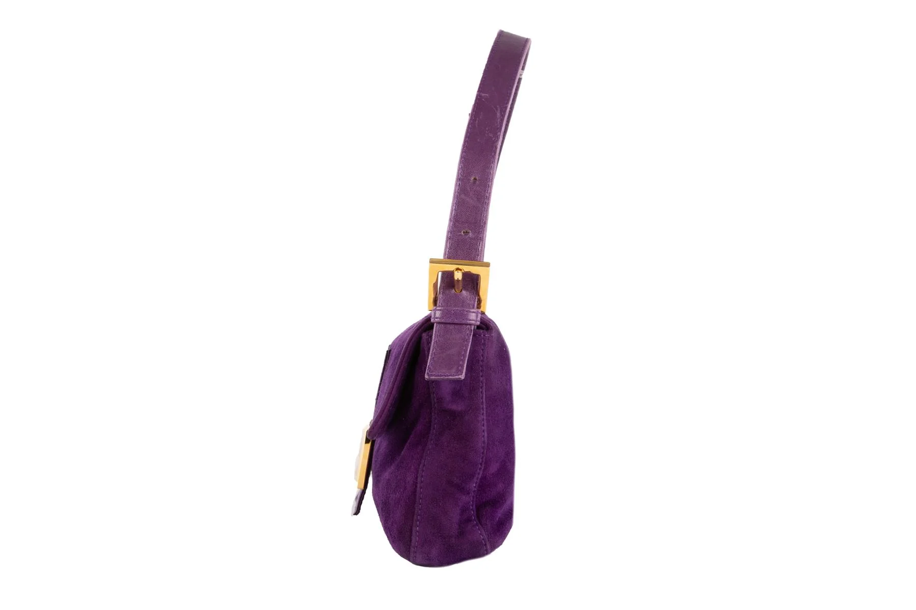 FENDI PURPLE BAGUETTE SUEDE SHOULDER BAG - Image 5
