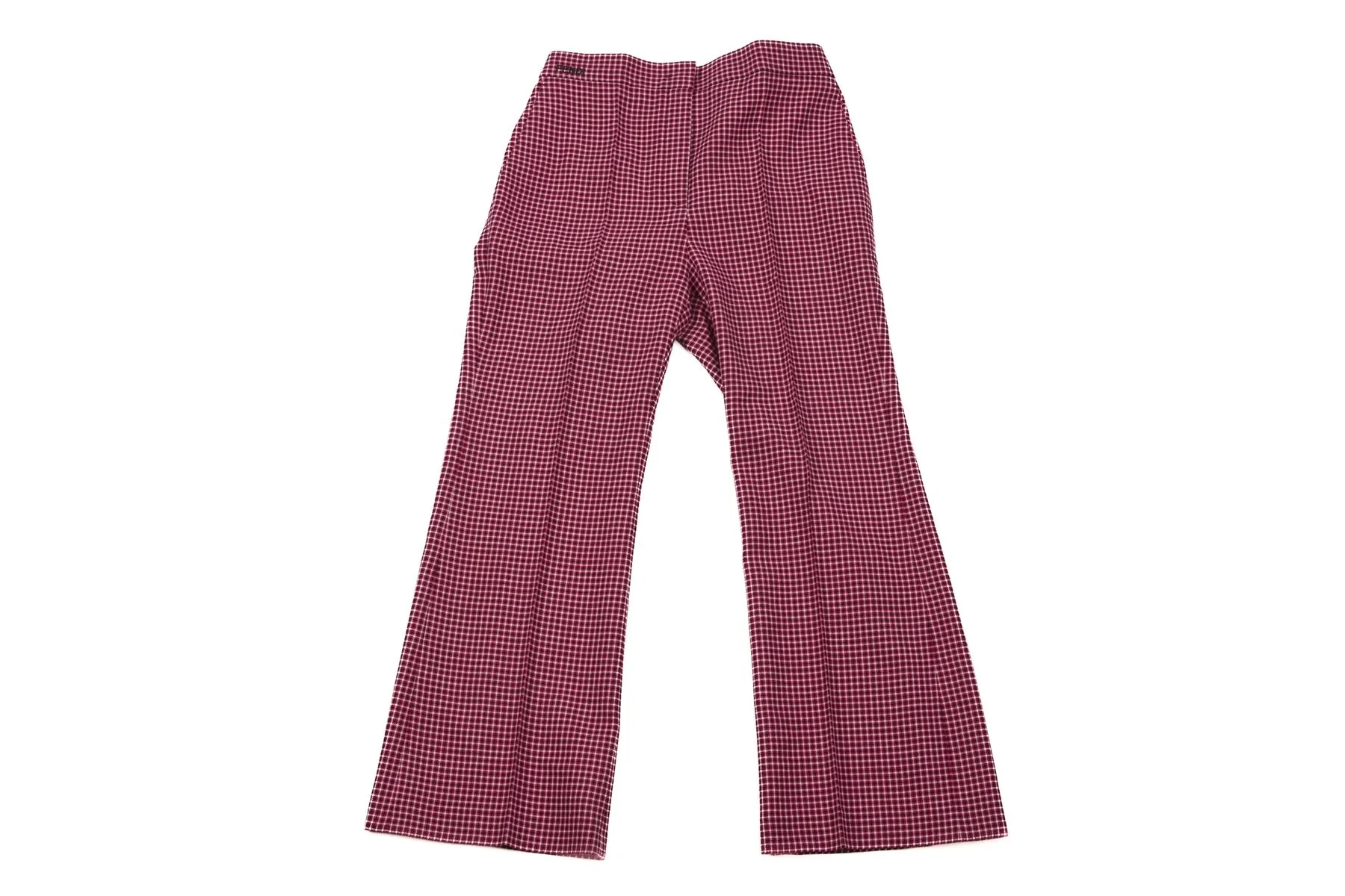 FENDI RED WOOL WIDE LEG PANTS IT 40 UK 8 - Image 2