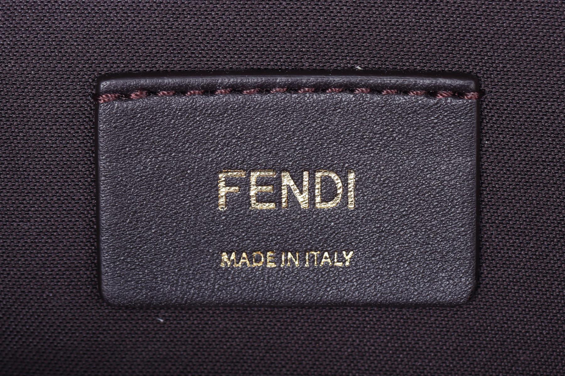 FENDI SMALL FF LEATHER AND VELVET BACKPACK - Image 8