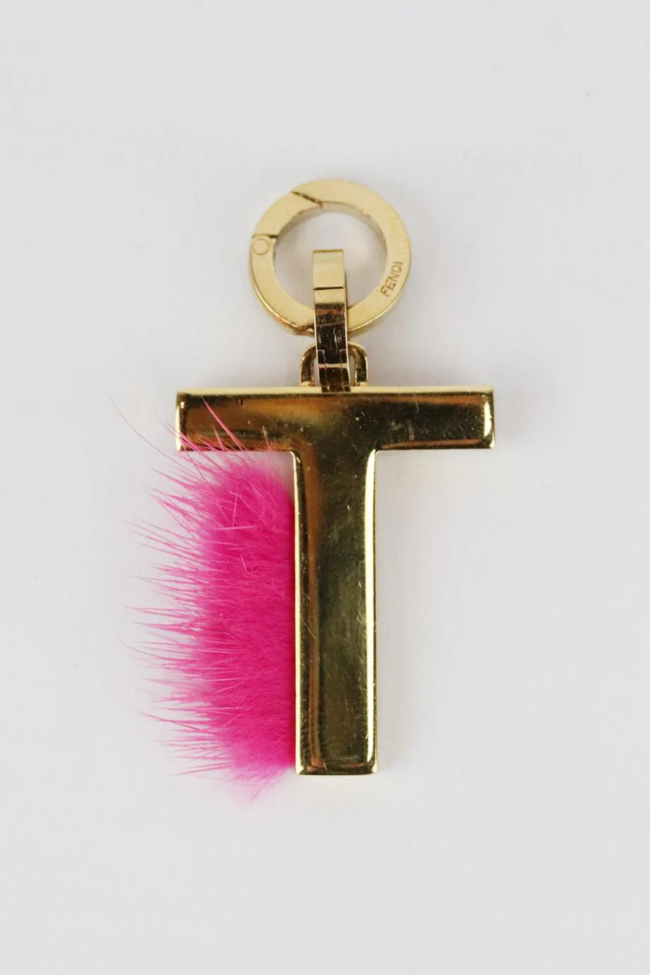 FENDI T INITIAL GOLD PLATED BAG CHARM - Image 2