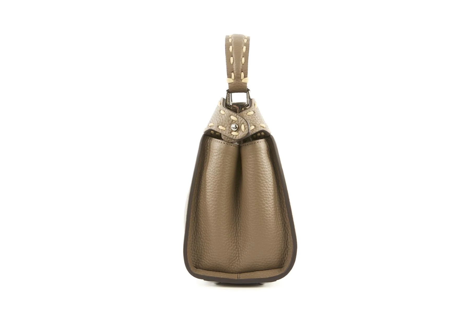 FENDI TAUPE PEEKABOO MINI LEATHER TOTE BAG - Image 6