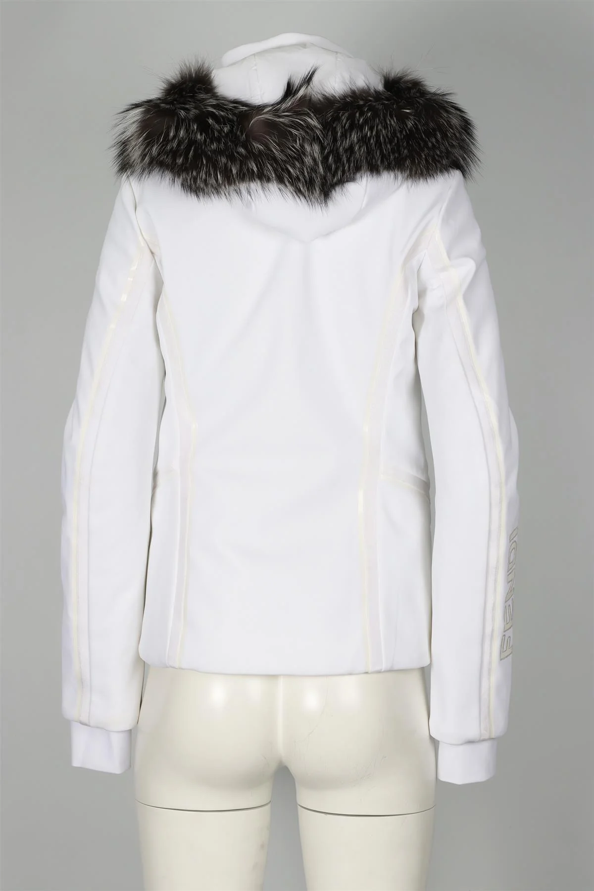 FENDI WHITE FOX FUR AND SHELL JACKET IT 42 UK 10 - Image 4