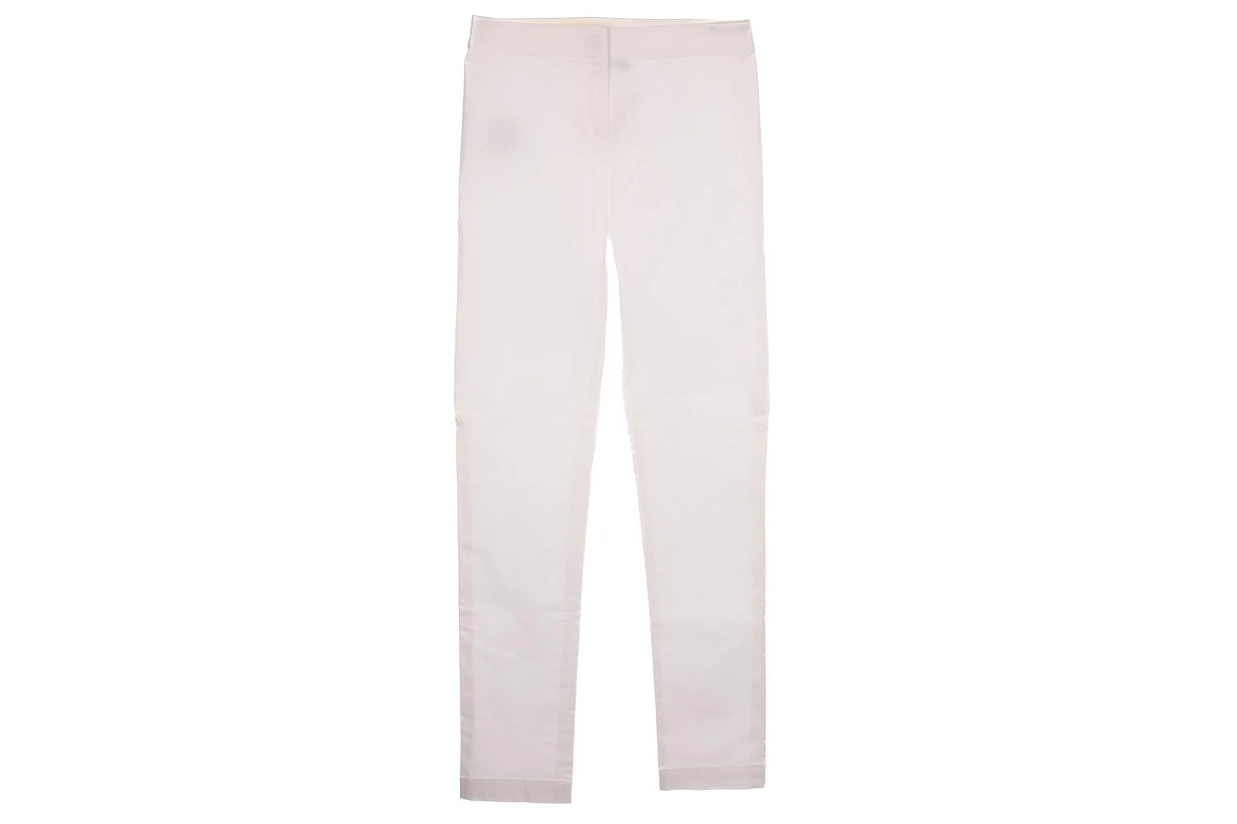 FENDI WHITE VINTAGE COTTON STRAIGHT LEG PANTS IT 38 UK 6 - Image 2