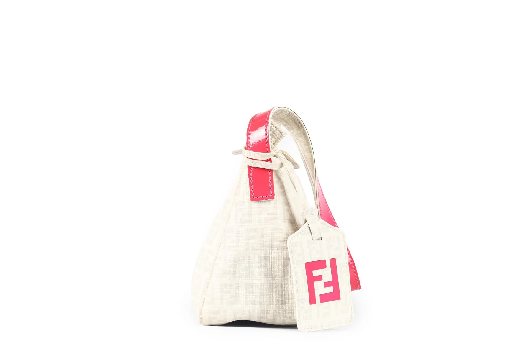 FENDI WHITE ZUCCHINO FF CANVAS SHOULDER BAG - Image 5