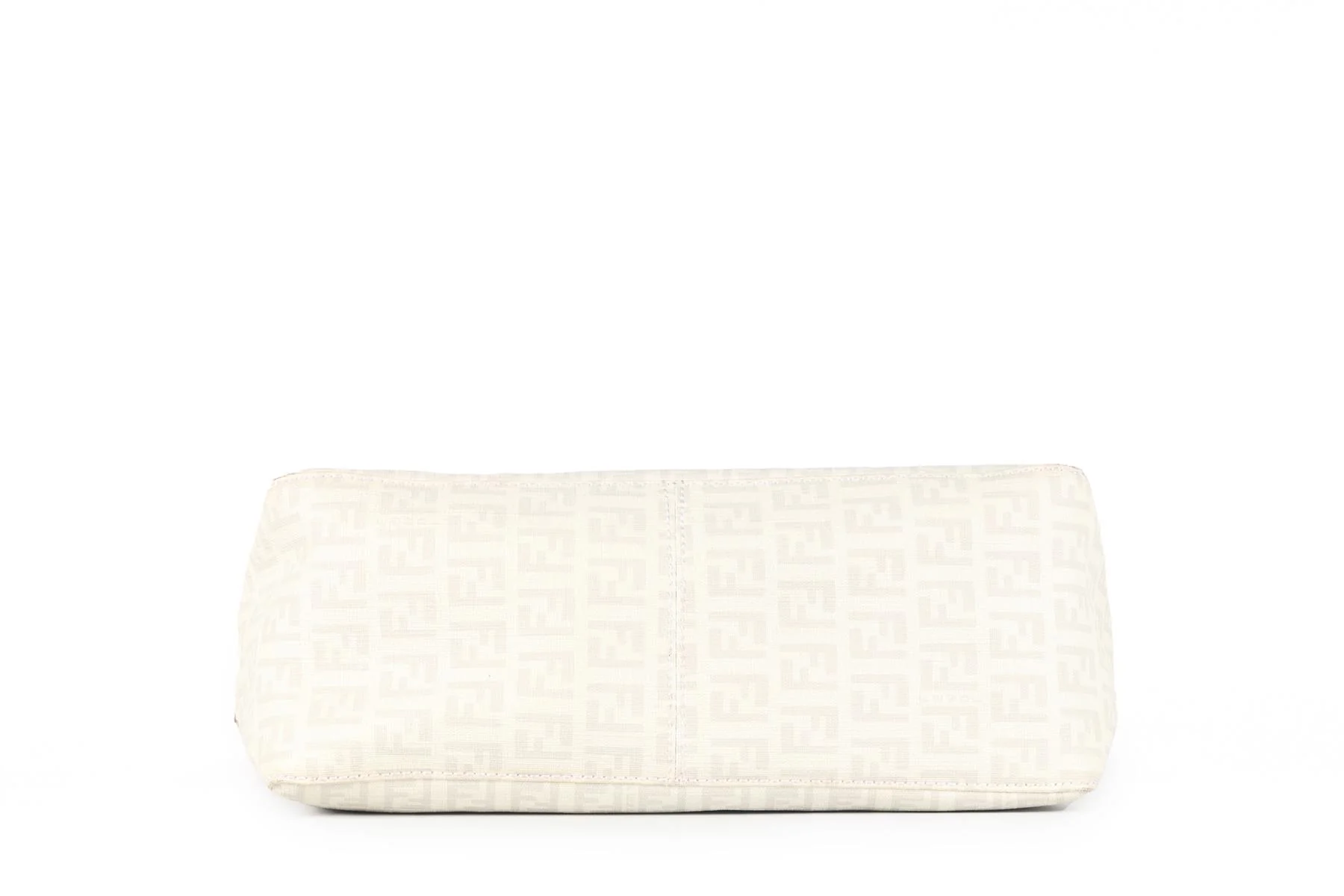 FENDI WHITE ZUCCHINO FF CANVAS SHOULDER BAG - Image 7