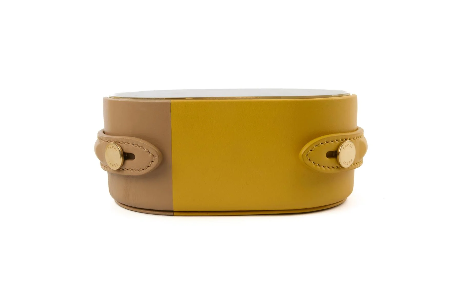 FENDI YELLOW O'LOCK OVAL LEATHER TRINKET BOX - Image 6