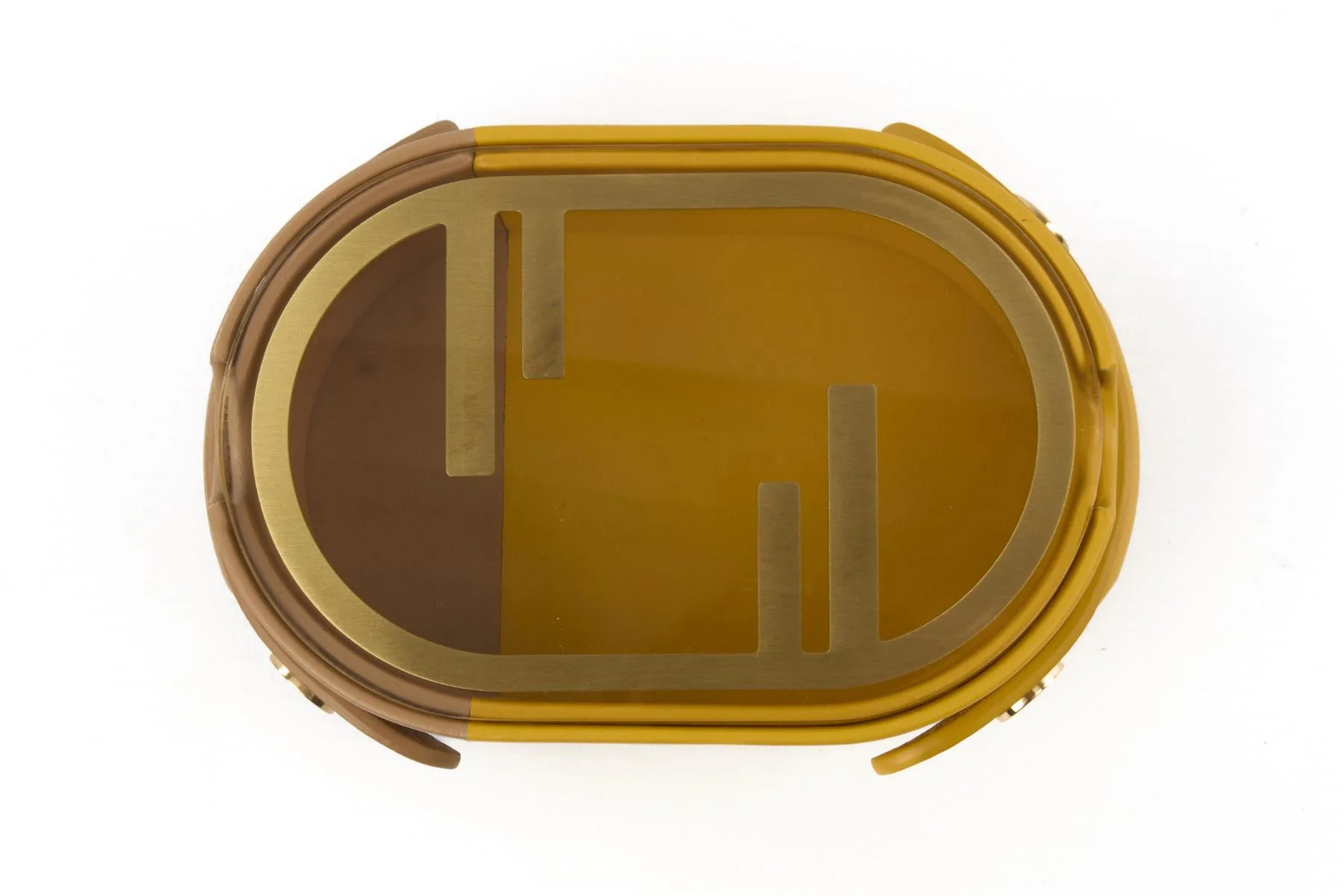 FENDI YELLOW O'LOCK OVAL LEATHER TRINKET BOX - Image 8