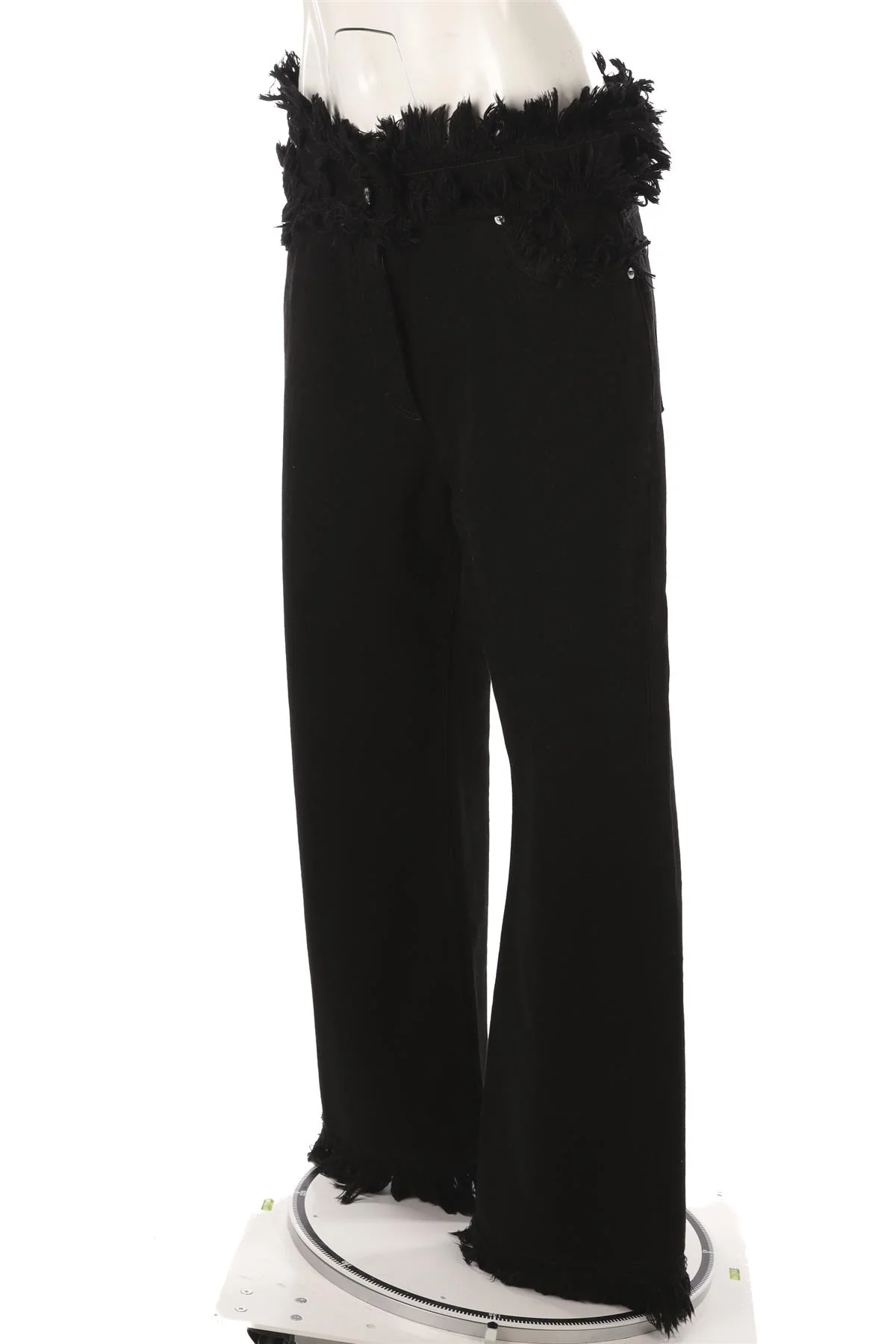 FERRAGAMO BLACK HIGH RISE WIDE LEG JEANS IT 42 UK 10 - Image 3
