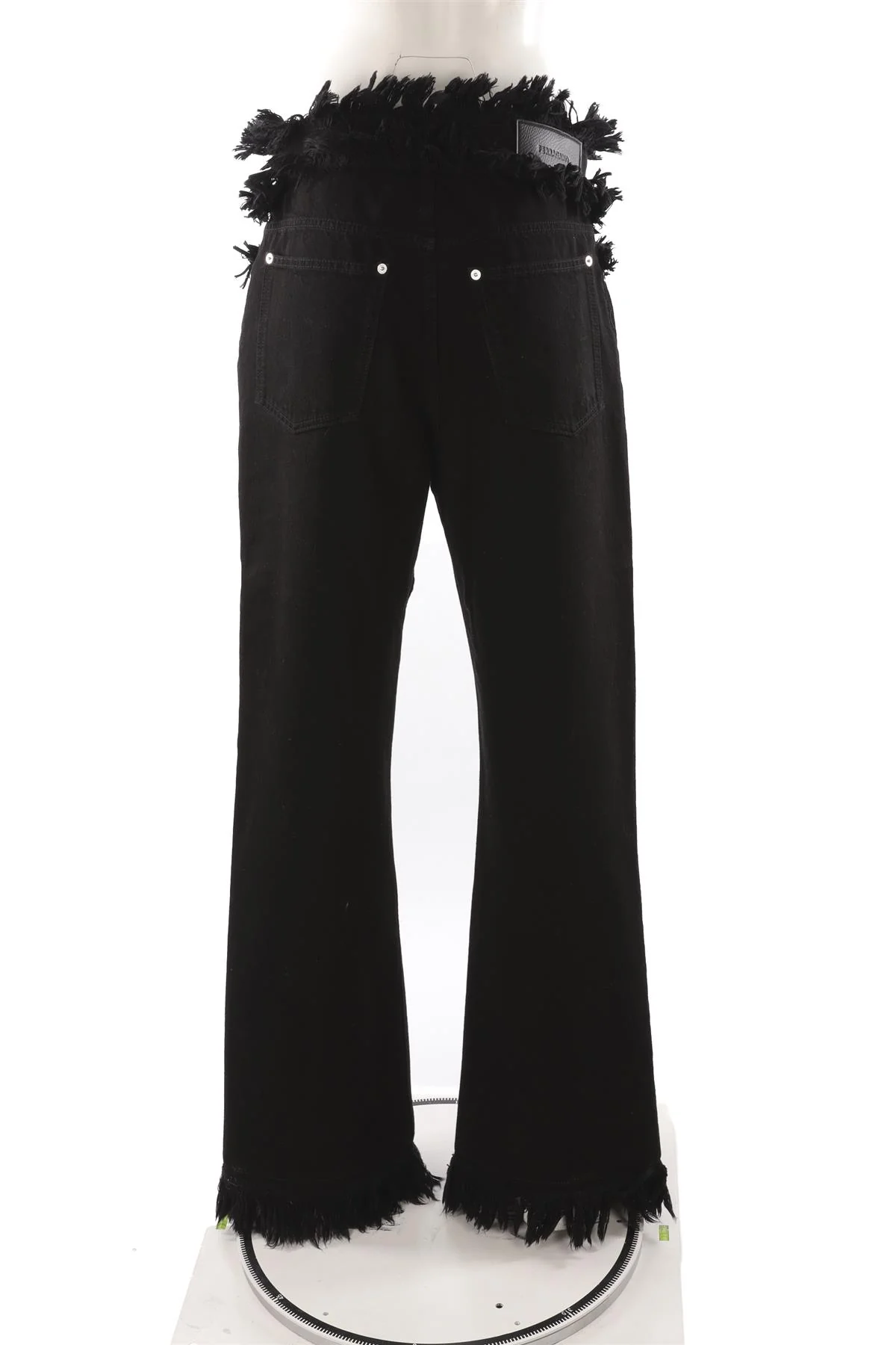 FERRAGAMO BLACK HIGH RISE WIDE LEG JEANS IT 42 UK 10 - Image 4