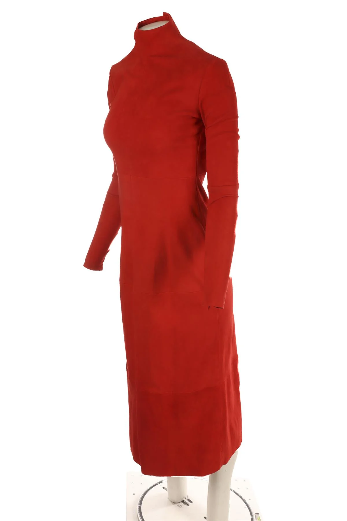 FERRAGAMO RED SUEDE MAXI DRESS IT 36 UK 4 - Image 3
