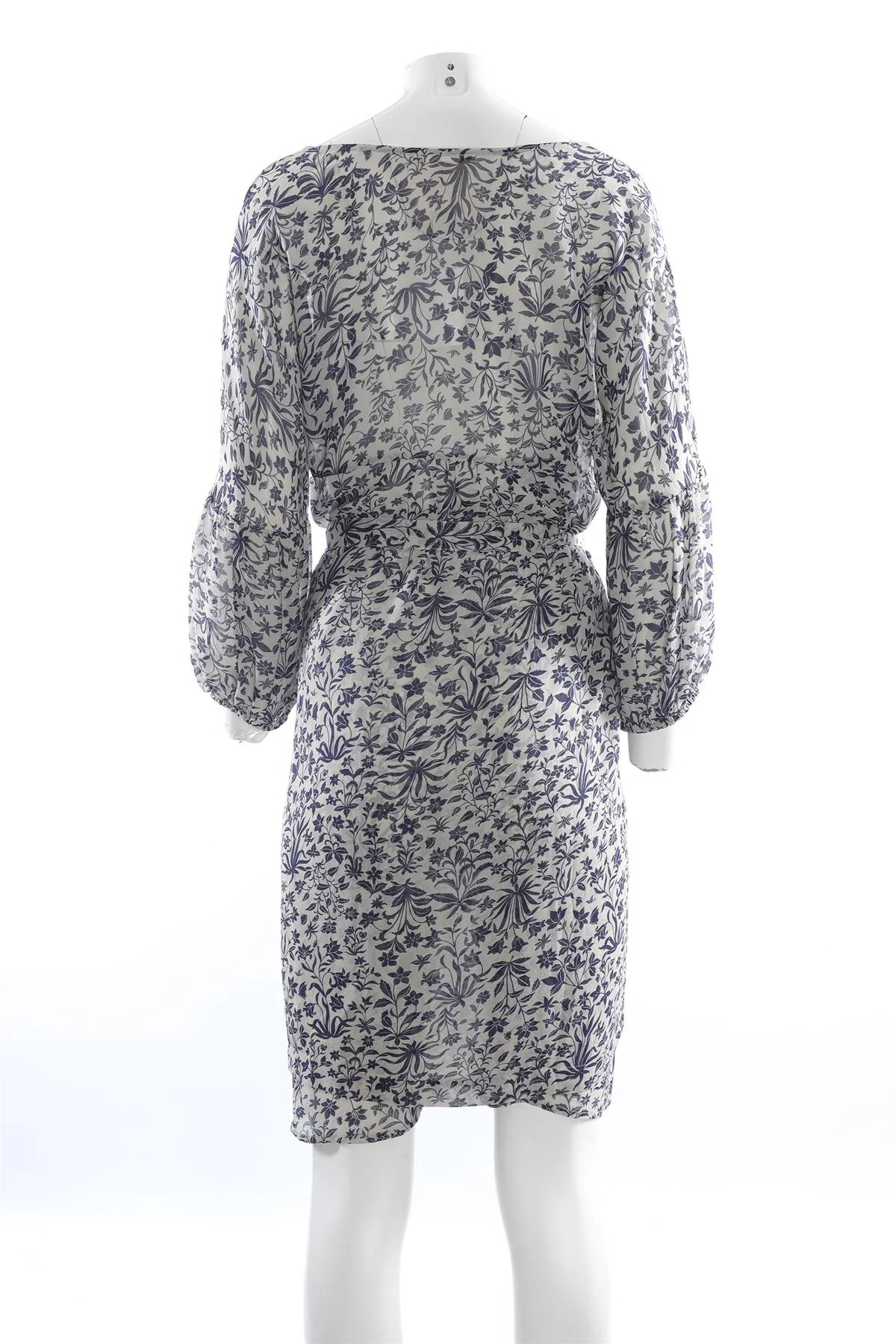 FIGURE BLUE SILK MINI DRESS SMALL - Image 4