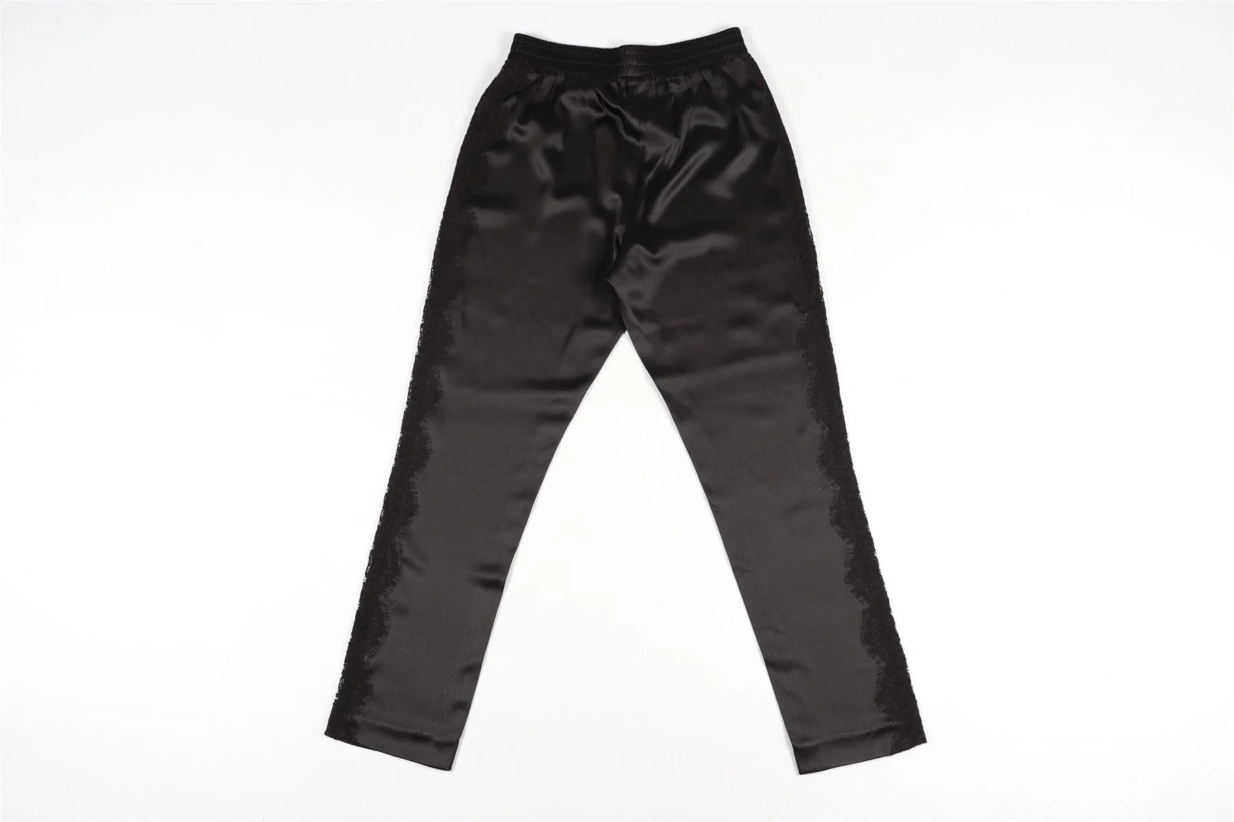 FLEUR DE MAL BLACK SILK STRAIGHT LEG PANTS XSMALL - Image 4