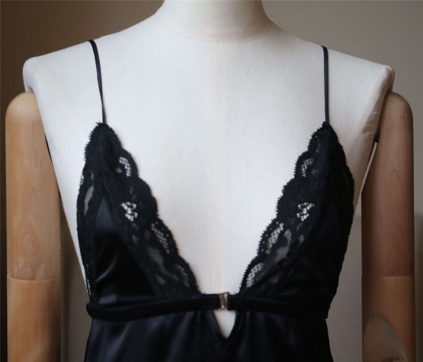 FLEUR DU MAL CHARLOTTE LACE SILK SLIP DRESS XSMALL - Image 4