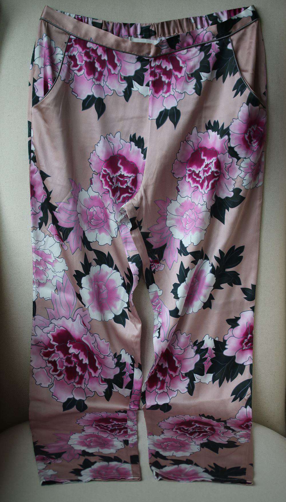FLEUR DU MAL CONTRAST BACK SEAM PJ TROUSERS SMALL - Image 3