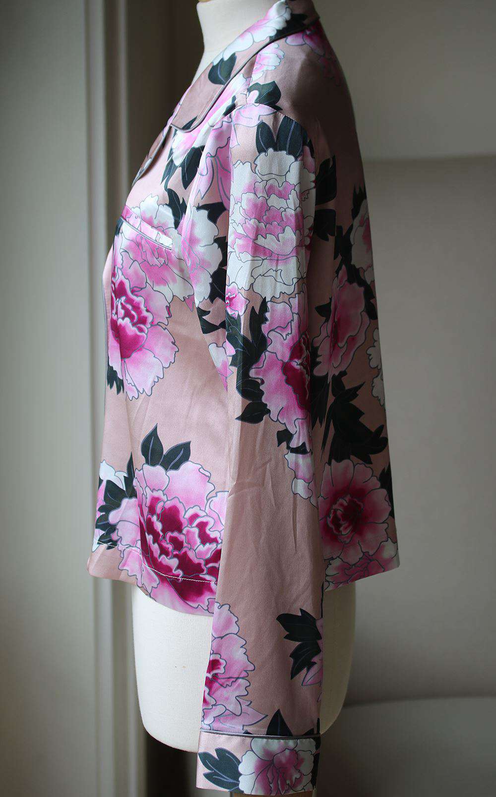 FLEUR DU MAL FLORAL-PRINT SILK PYJAMA TOP MEDIUM - Image 5