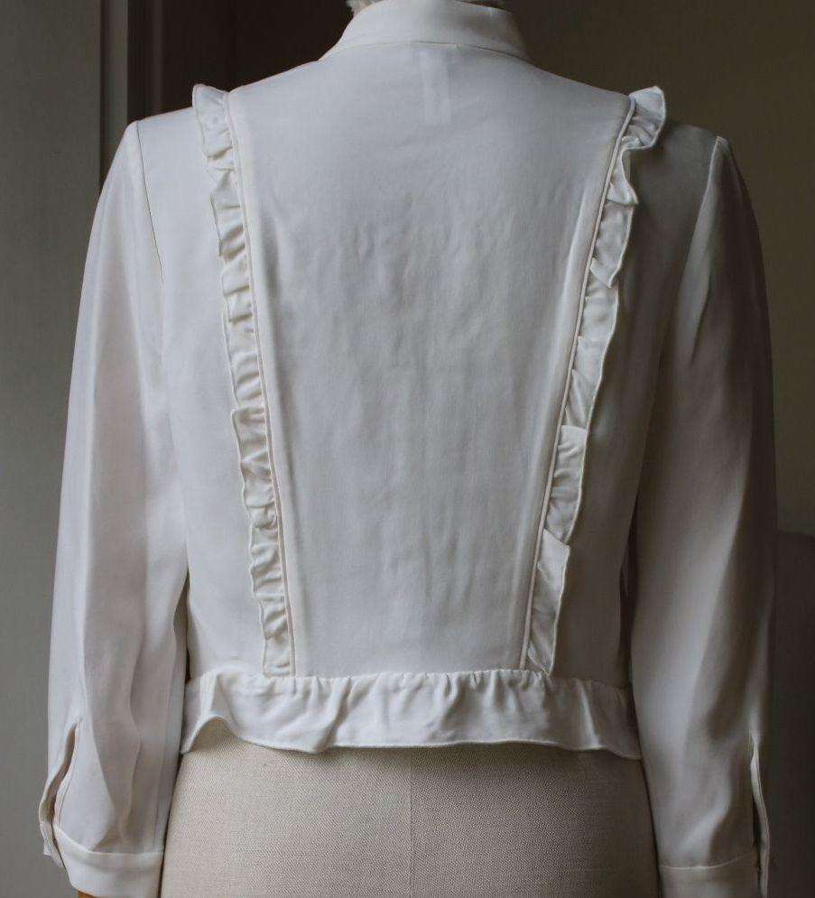 FLEUR DU MAL LACE INSERT RUFFLE BLOUSE TOP SMALL - Image 5