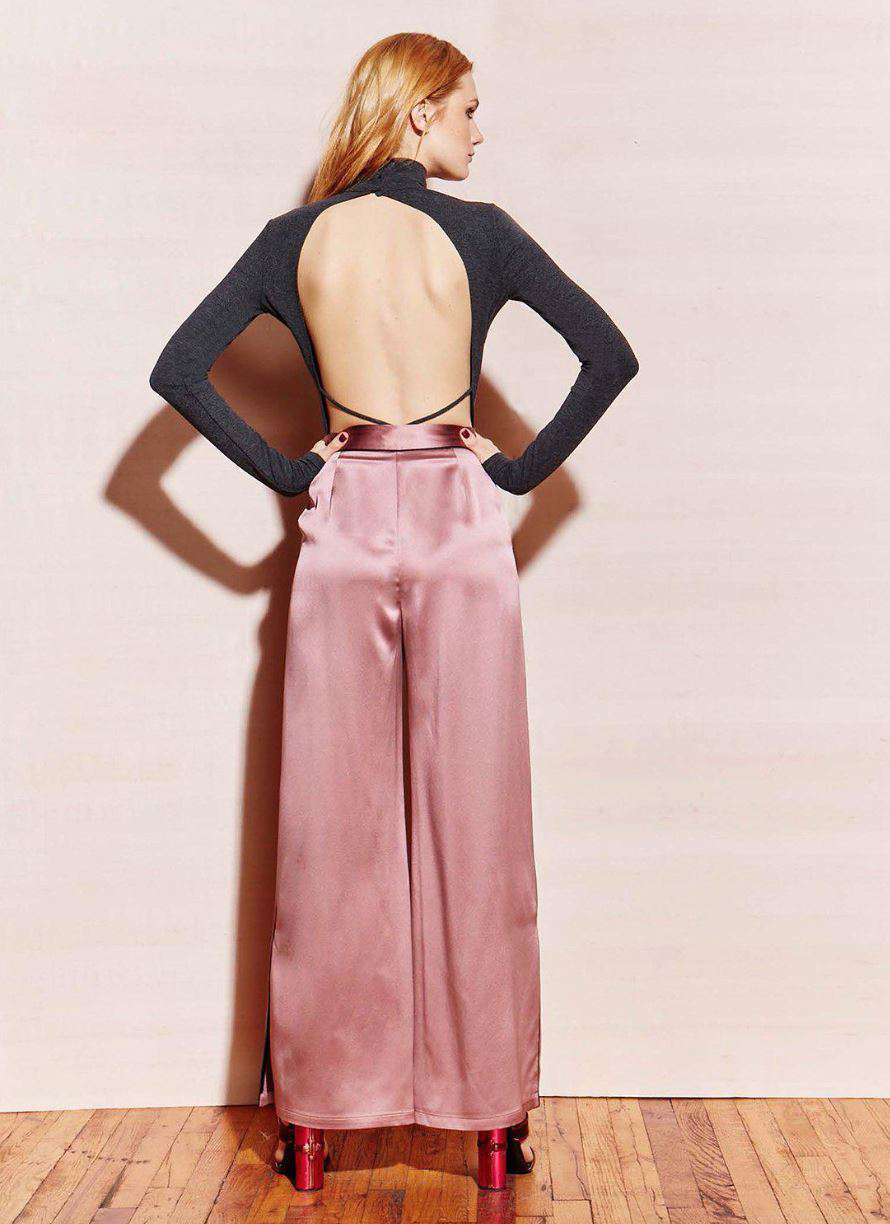 FLEUR DU MAL LONG SLEEVE OPEN-BACK BODYSUIT SMALL - Image 2